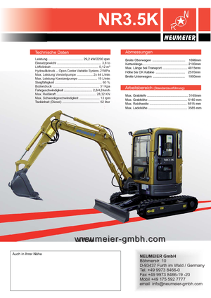 Mini-graafmachines Neumeier NR 3.5 K