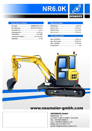 Mini-graafmachines Neumeier NR 6.0 K