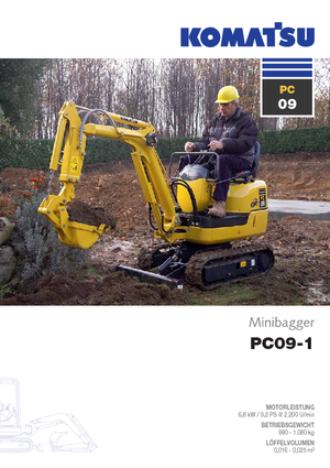 Mini-graafmachines Komatsu PC09-1 STD