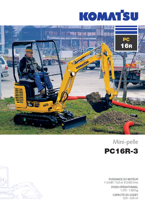 Mini-graafmachines Komatsu PC16R-3