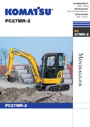 Mini-graafmachines Komatsu PC27MR-2