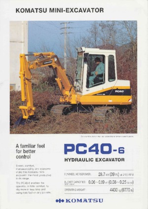 Mini-graafmachines Komatsu PC40-6