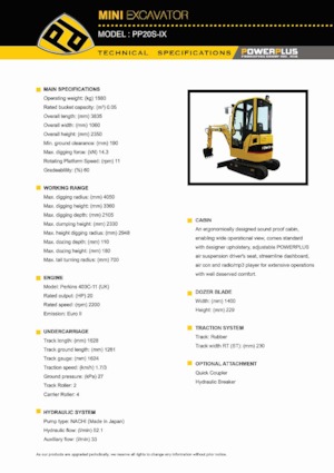 Mini-graafmachines PowerPlus PP20S-IX