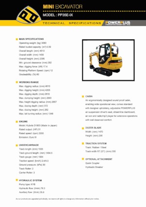 Mini-graafmachines PowerPlus PP35E-IX