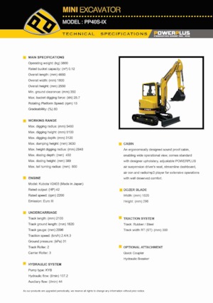 Mini-graafmachines PowerPlus PP40S-IX