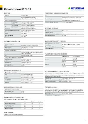 Mini-graafmachines Hyundai R17Z-9A