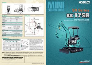 Mini-graafmachines Kobelco SK 17 SR 3