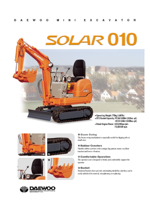 Mini-graafmachines Doosan Solar 010