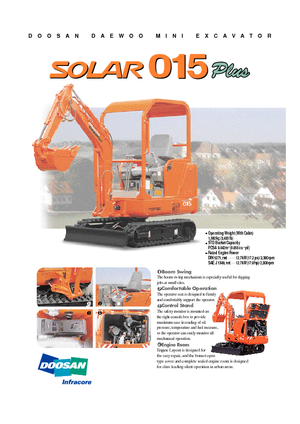 Mini-graafmachines Doosan Solar 015 Plus