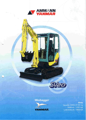 Mini-graafmachines Yanmar SV 20