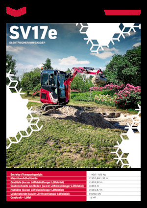 Electrische rups graafmachines Yanmar SV17e