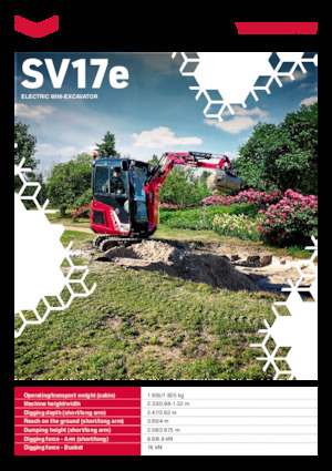 Electrische rups graafmachines Yanmar SV17e