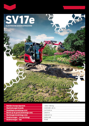 Electrische rups graafmachines Yanmar SV17e