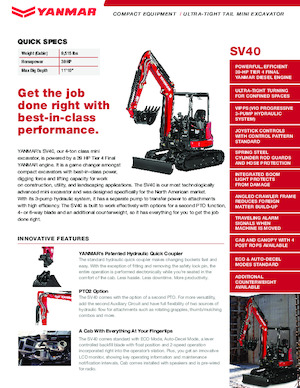 Mini-graafmachines Yanmar SV40