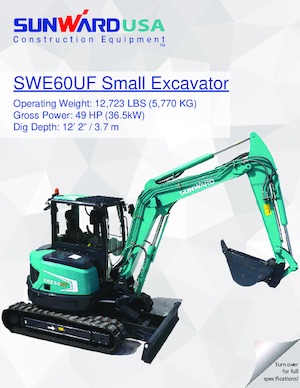 Mini-graafmachines Sunward SWE60UF 