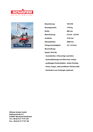 Mini-graafmachines Takeuchi TB 014 S