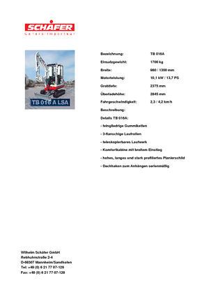 Mini-graafmachines Takeuchi TB 016 A