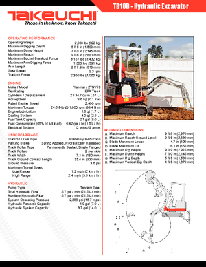 Mini-graafmachines Takeuchi TB 108