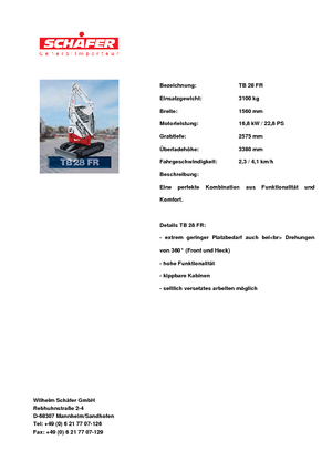 Mini-graafmachines Takeuchi TB 28 FR