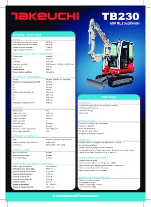 Mini-graafmachines Takeuchi TB 230