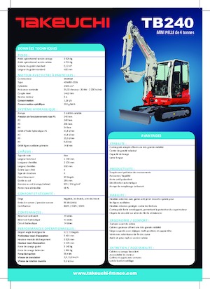 Mini-graafmachines Takeuchi TB 240