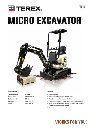 Mini-graafmachines Terex TC 10 Z