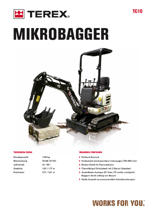 Mini-graafmachines Terex TC 10 Z