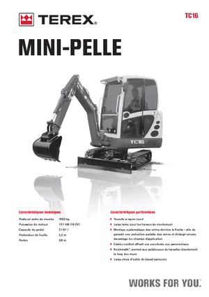 Mini-graafmachines Terex TC 16