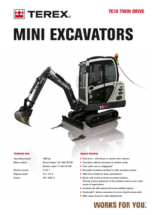 Mini-graafmachines Terex TC 16 Twindrive