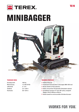 Mini-graafmachines Terex TC 19 Z