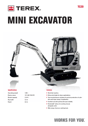 Mini-graafmachines Terex TC 20
