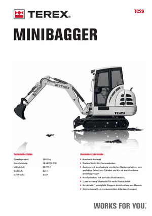 Mini-graafmachines Terex TC 29