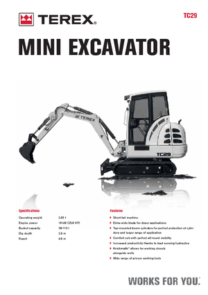 Mini-graafmachines Terex TC 29