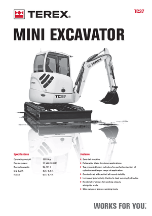 Mini-graafmachines Terex TC 37