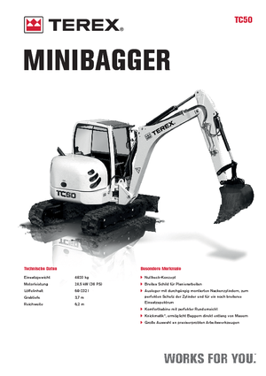 Mini-graafmachines Terex TC 50