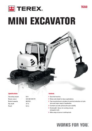 Mini-graafmachines Terex TC 50