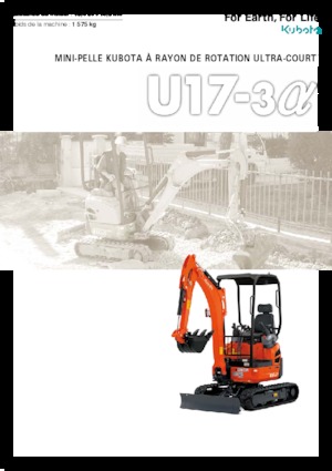 Mini-graafmachines Kubota U17-3a