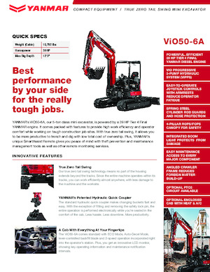 Mini-graafmachines Yanmar ViO50-6A