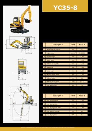 Mini-graafmachines Yuchai YC35-8