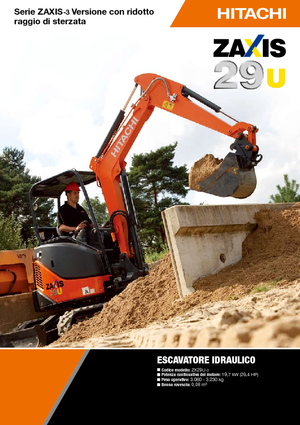 Mini-graafmachines Hitachi ZX 29 U 3