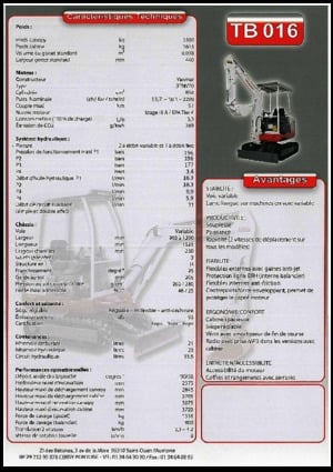 Mini-graafmachines Takeuchi TB 016 A