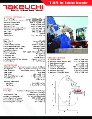 Mini-graafmachines Takeuchi TB 138 FR