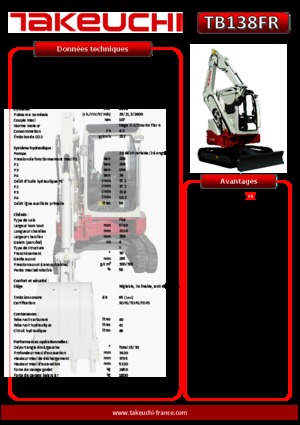Mini-graafmachines Takeuchi TB 138 FR