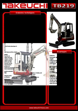 Mini-graafmachines Takeuchi TB219A