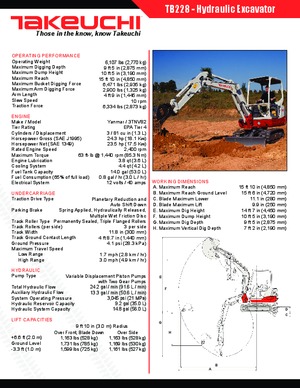 Mini-graafmachines Takeuchi TB 228 