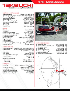 Mini-graafmachines Takeuchi TB 235