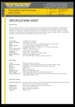 Mobiele zeefinstallaties Pilot Crushtec DD7215