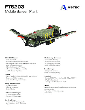 Mobiele zeefinstallaties Astec FT6203CC
