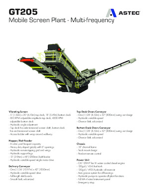 Mobiele zeefinstallaties Astec GT205MF