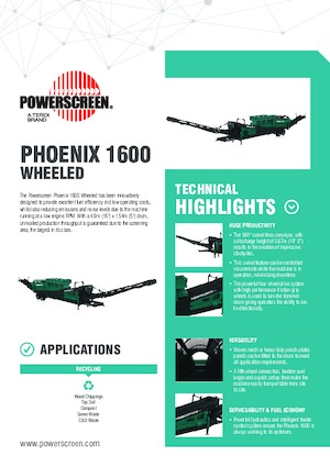 Mobiele zeefinstallaties met trommel Powerscreen Phoenix 1600